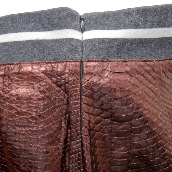 100% Authentic $7325 New Brunello Cucinelli Python Leather Womens Skirt Size 6 - Picture 4 of 12